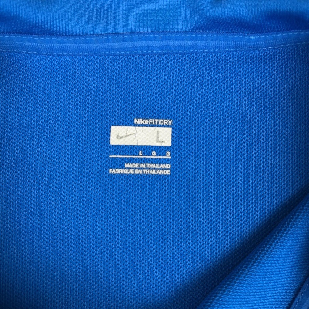 Nike Polo Shirt Mens L Blue Dri-FIT Moisture Wicking Golf Short Sleeve - Picture 3 of 8